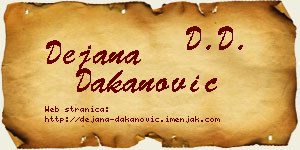 Dejana Dakanović vizit kartica